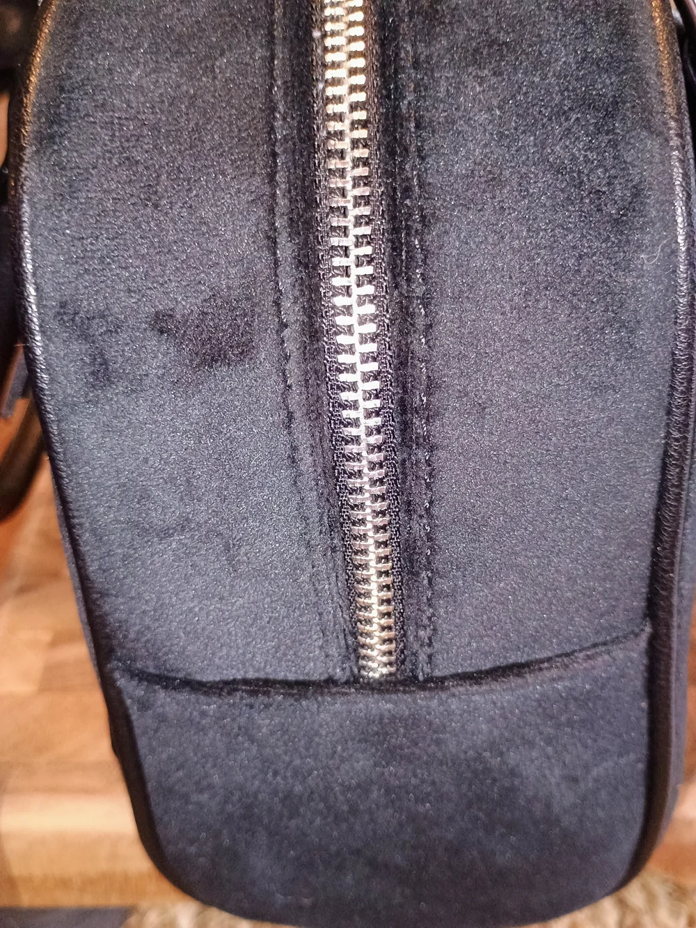 Juicy Couture Black Crystal-Logo Bow Satchel with Pearl Charm